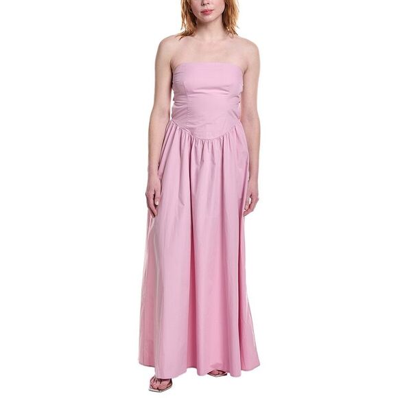 susana monaco Dresses & Skirts - Susana Monaco Womens  Poplin Drop-Waist Tube Maxi Dress, Pink